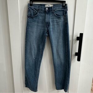 Hollister Straight Jeans Mens 29x30 Medium Wash Distressed Blue Denim